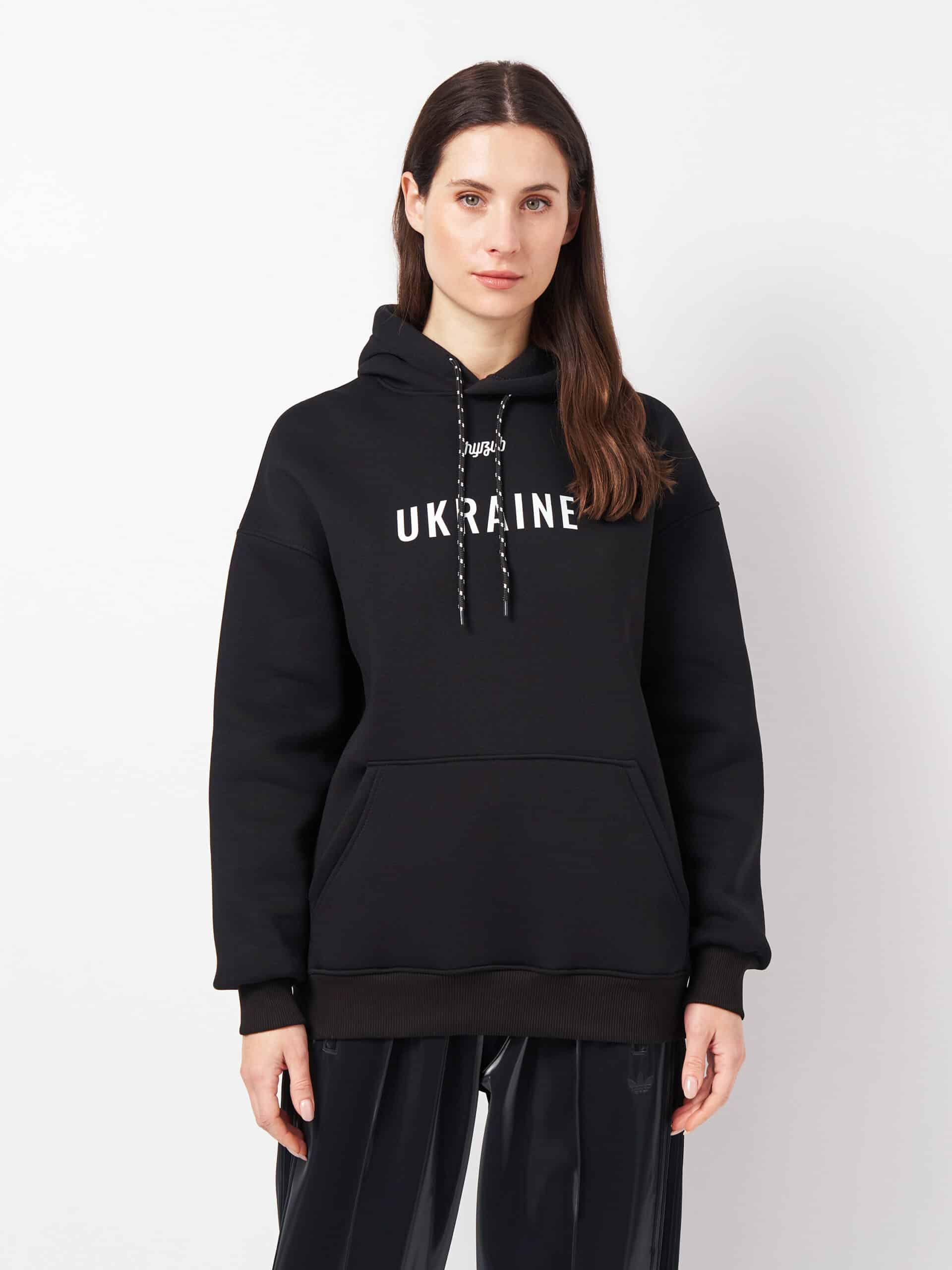 Жіночий чорний худі "Ukraine"